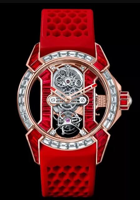 Jacob & Co. EPIC X TOURBILLON BAGUETTE RUBIES Watch Replica EX500.40.BD.BR.A Jacob and Co Watch Price